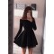Short Black Prom Dress Long Sleeves Homecoming Dresses Graduation Party Dresses 701084