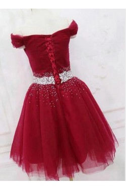 A-Line Beaded Short Prom Dress Homecoming Graduation Cocktail Dresses 701165