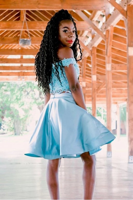 Short Beaded Lace Prom Dress Homecoming Graduation Cocktail Dresses 701193