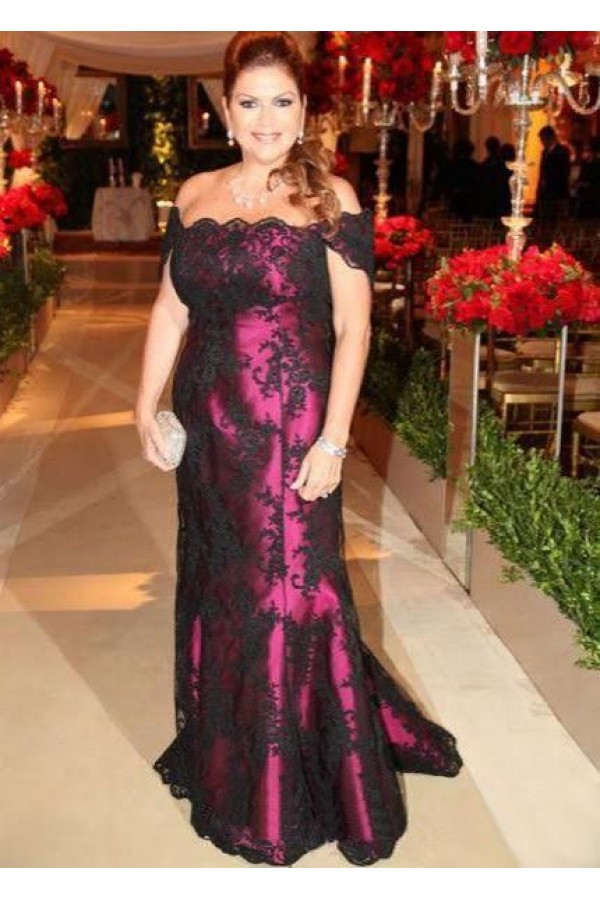 Black Layers Off The Shoulder Mother Of The Bride Dress main image 0