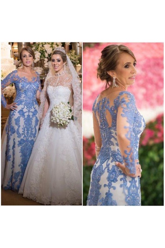 Long Sleeves Beaded Lace Mother of the Bride Dresses 702088 Long Sleeves Beaded Lace Mother of the Bride Dresses 702088