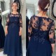 A-Line Beaded Lace Long Mother of the Bride Dresses 702091