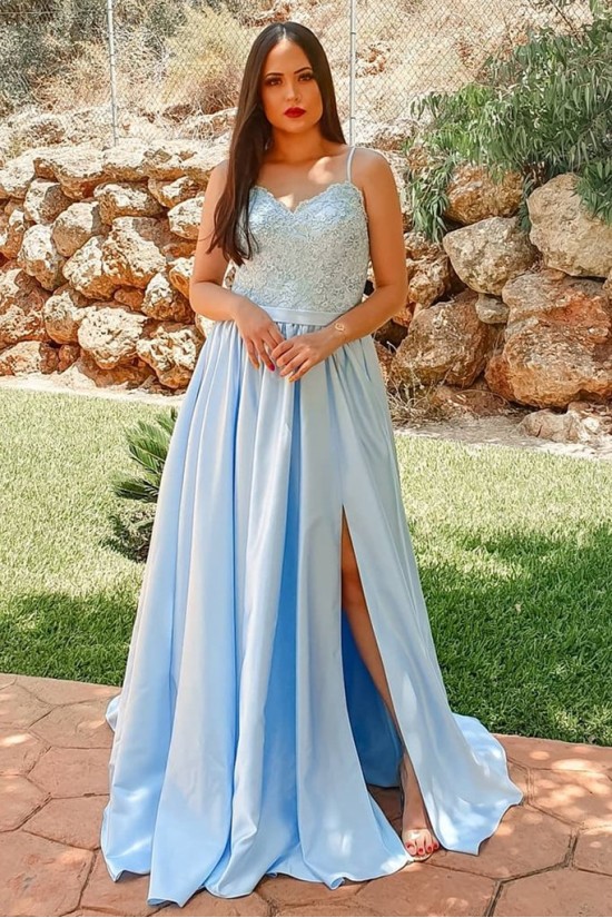 Long Blue Lace Prom Dresses Formal Evening Gowns 901018 Long Blue Lace Prom Dresses Formal Evening Gowns 901018