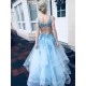 Long Blue Lace and Tulle Prom Dresses Formal Evening Gowns 901032 Long Blue Lace and Tulle Prom Dresses Formal Evening Gowns 901032