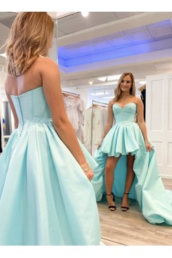 High Low Blue Prom Dresses Formal Evening Gowns 901049