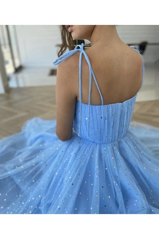 A-Line Blue Sparkle Tulle Prom Dresses Formal Evening Gowns 901059 A-Line Blue Sparkle Tulle Prom Dresses Formal Evening Gowns 901059