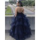A-Line Lace and Tulle Long Navy Blue Prom Dresses Formal Evening Gowns 901065 A-Line Lace and Tulle Long Navy Blue Prom Dresses Formal Evening Gowns 901065