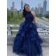 A-Line Lace and Tulle Long Navy Blue Prom Dresses Formal Evening Gowns 901065 A-Line Lace and Tulle Long Navy Blue Prom Dresses Formal Evening Gowns 901065
