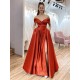 A-Line Long Off the Shoulder Satin Prom Dresses Formal Evening Gowns with Pockets 901069 A-Line Long Off the Shoulder Satin Prom Dresses Formal Evening Gowns with Pockets 901069