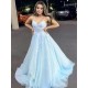 A-Line Long Blue Lace Prom Dresses Formal Evening Gowns 901084 A-Line Long Blue Lace Prom Dresses Formal Evening Gowns 901084