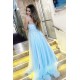 A-Line Long Blue Lace Prom Dresses Formal Evening Gowns 901084 A-Line Long Blue Lace Prom Dresses Formal Evening Gowns 901084