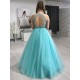 A-Line Long Blue Beaded Prom Dresses Formal Evening Gowns 901103 A-Line Long Blue Beaded Prom Dresses Formal Evening Gowns 901103