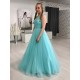 A-Line Long Blue Beaded Prom Dresses Formal Evening Gowns 901103 A-Line Long Blue Beaded Prom Dresses Formal Evening Gowns 901103