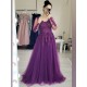 A-Line Long Purple Lace Long Sleeves Prom Dresses Formal Evening Gowns 901105
