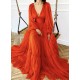 A-Line Long Sleeves V Neck Long Prom Dresses Formal Evening Gowns 901122 A-Line Long Sleeves V Neck Long Prom Dresses Formal Evening Gowns 901122