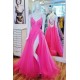 A-Line Long Tulle Prom Dress Formal Evening Gowns 901151