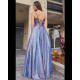 A-Line Long Blue Lace Sparkle Prom Dress Formal Evening Gowns 901157 A-Line Long Blue Lace Sparkle Prom Dress Formal Evening Gowns 901157