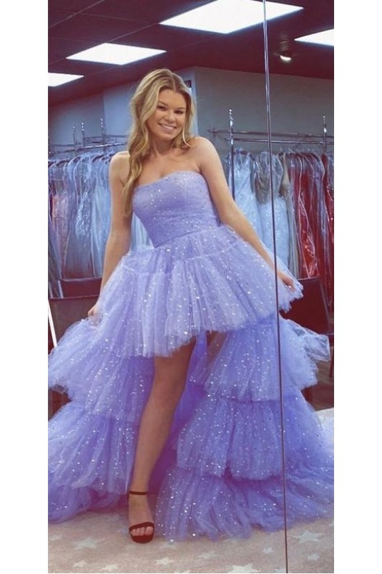High Low Strapless Sparkle Tulle Prom Dress Formal Evening Gowns 901163 High Low Strapless Sparkle Tulle Prom Dress Formal Evening Gowns 901163