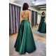Long Green Satin Prom Dress Formal Evening Gowns 901182