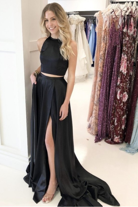 Long Black Two Pieces Prom Dress Formal Evening Gowns 901192 Long Black Two Pieces Prom Dress Formal Evening Gowns 901192