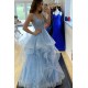 Long Blue Lace Prom Dress Formal Evening Gowns 901197
