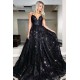 Long Black Lace Spaghetti Straps Prom Dress Formal Evening Gowns 901199 Long Black Lace Spaghetti Straps Prom Dress Formal Evening Gowns 901199