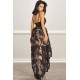 High Low Black Lace Prom Dress Formal Evening Gowns 901216