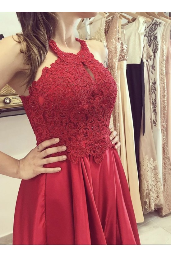 Long Red Lace Prom Dress Formal Evening Gowns 901218 Long Red Lace Prom Dress Formal Evening Gowns 901218