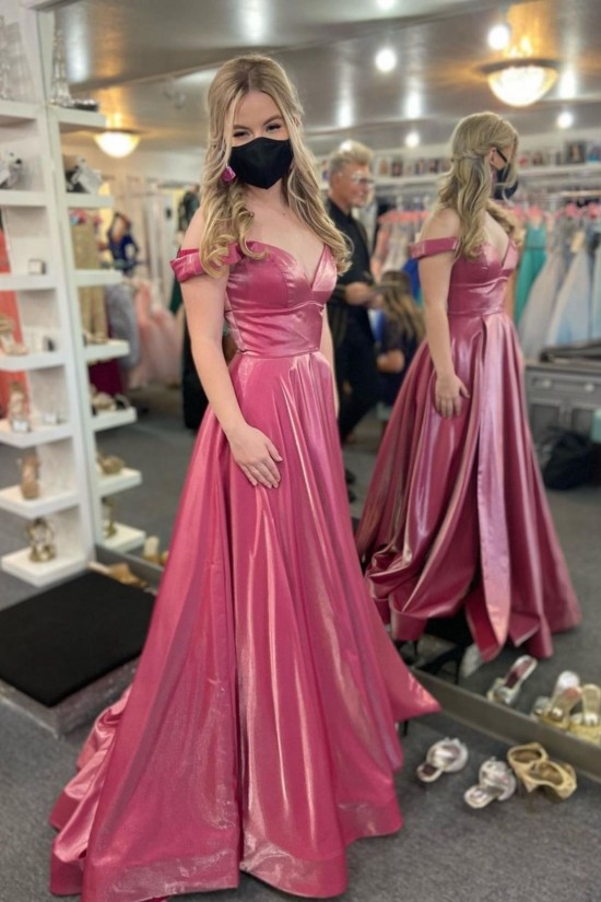 A-Line Off the Shoulder Long Prom Dress Formal Evening Gowns 901219 A-Line Off the Shoulder Long Prom Dress Formal Evening Gowns 901219