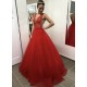 Long Red Lace and Tulle Prom Dress Formal Evening Gowns 901226 Long Red Lace and Tulle Prom Dress Formal Evening Gowns 901226