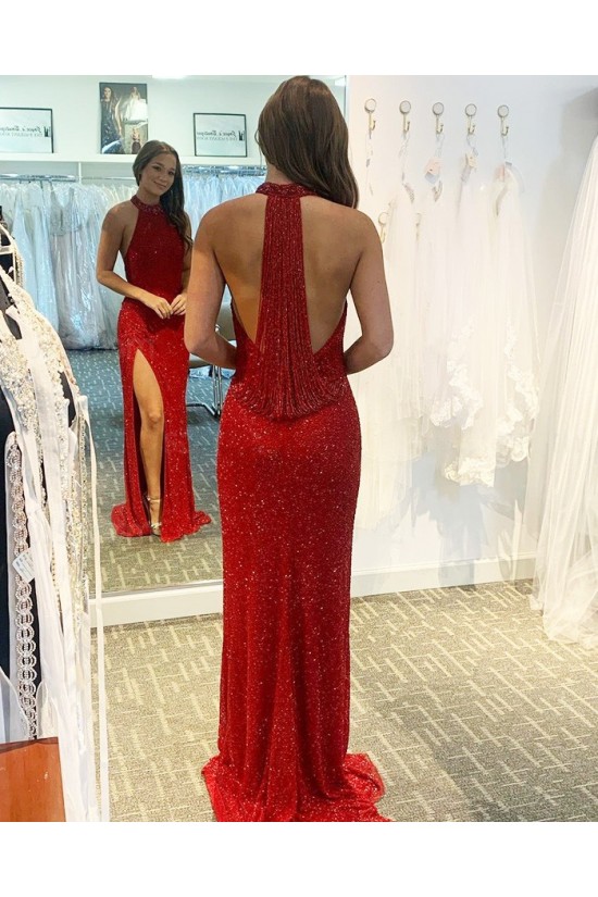 Long Red Sequin Tulle Sparkle Prom Dress Formal Evening Gowns 901257 Long Red Sequin Tulle Sparkle Prom Dress Formal Evening Gowns 901257