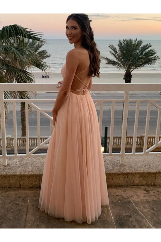 A-Line Lace and Tulle Prom Dress Formal Evening Gowns 901259 A-Line Lace and Tulle Prom Dress Formal Evening Gowns 901259