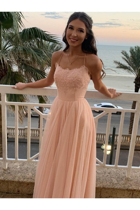 A-Line Lace and Tulle Prom Dress Formal Evening Gowns 901259 A-Line Lace and Tulle Prom Dress Formal Evening Gowns 901259