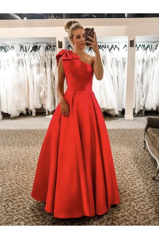Long Satin One Shoulder Prom Dress Formal Evening Gowns 901263 Long Satin One Shoulder Prom Dress Formal Evening Gowns 901263
