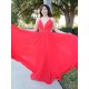 Elegant Long Red Chiffon Prom Dress Formal Evening Gowns 901264
