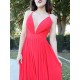 Elegant Long Red Chiffon Prom Dress Formal Evening Gowns 901264