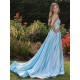 Long Blue Satin Prom Dress Formal Evening Gowns 901265 Long Blue Satin Prom Dress Formal Evening Gowns 901265