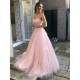 Long Pink Lace and Tulle Prom Dress Formal Evening Gowns 901281 Long Pink Lace and Tulle Prom Dress Formal Evening Gowns 901281