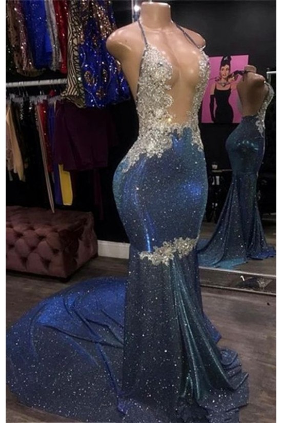 Mermaid Sparkle Long Lace Prom Dress Formal Evening Gowns 901291