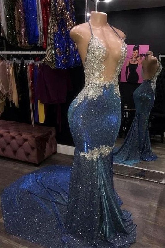 Mermaid Sparkle Long Lace Prom Dress Formal Evening Gowns 901291