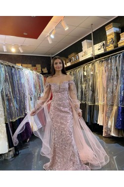 Mermaid Lace Long Prom Dress Formal Evening Gowns 901296
