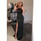 Long Black Spaghetti Straps Prom Dress Formal Evening Gowns 901305