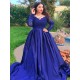 Long Royal Blue Lace and Satin Plus Size Prom Dress Formal Evening Gowns 901312 Long Royal Blue Lace and Satin Plus Size Prom Dress Formal Evening Gowns 901312