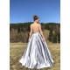 A-Line Long Satin Beaded Prom Dress Formal Evening Gowns 901321 A-Line Long Satin Beaded Prom Dress Formal Evening Gowns 901321