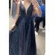 A-Line Long Navy Blue Sparkle Prom Dress Formal Evening Gowns 901322 A-Line Long Navy Blue Sparkle Prom Dress Formal Evening Gowns 901322