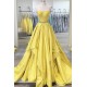 A-Line Long Yellow Strapless Prom Dress Formal Evening Gowns 901329 A-Line Long Yellow Strapless Prom Dress Formal Evening Gowns 901329