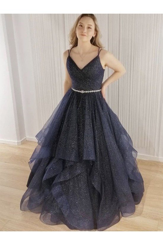 A-Line Sparkle Tulle Long Prom Dress Formal Evening Gowns 901366 A-Line Sparkle Tulle Long Prom Dress Formal Evening Gowns 901366
