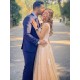 A-Line Lace V Neck Prom Dress Formal Evening Gowns 901368