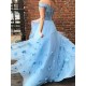 A-Line Long Blue Two Pieces Lace Tulle Prom Dress Formal Evening Gowns 901371 A-Line Long Blue Two Pieces Lace Tulle Prom Dress Formal Evening Gowns 901371