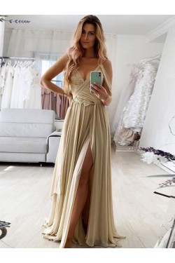 Chiffon and Lace Long Prom Dress Formal Evening Gowns 901378